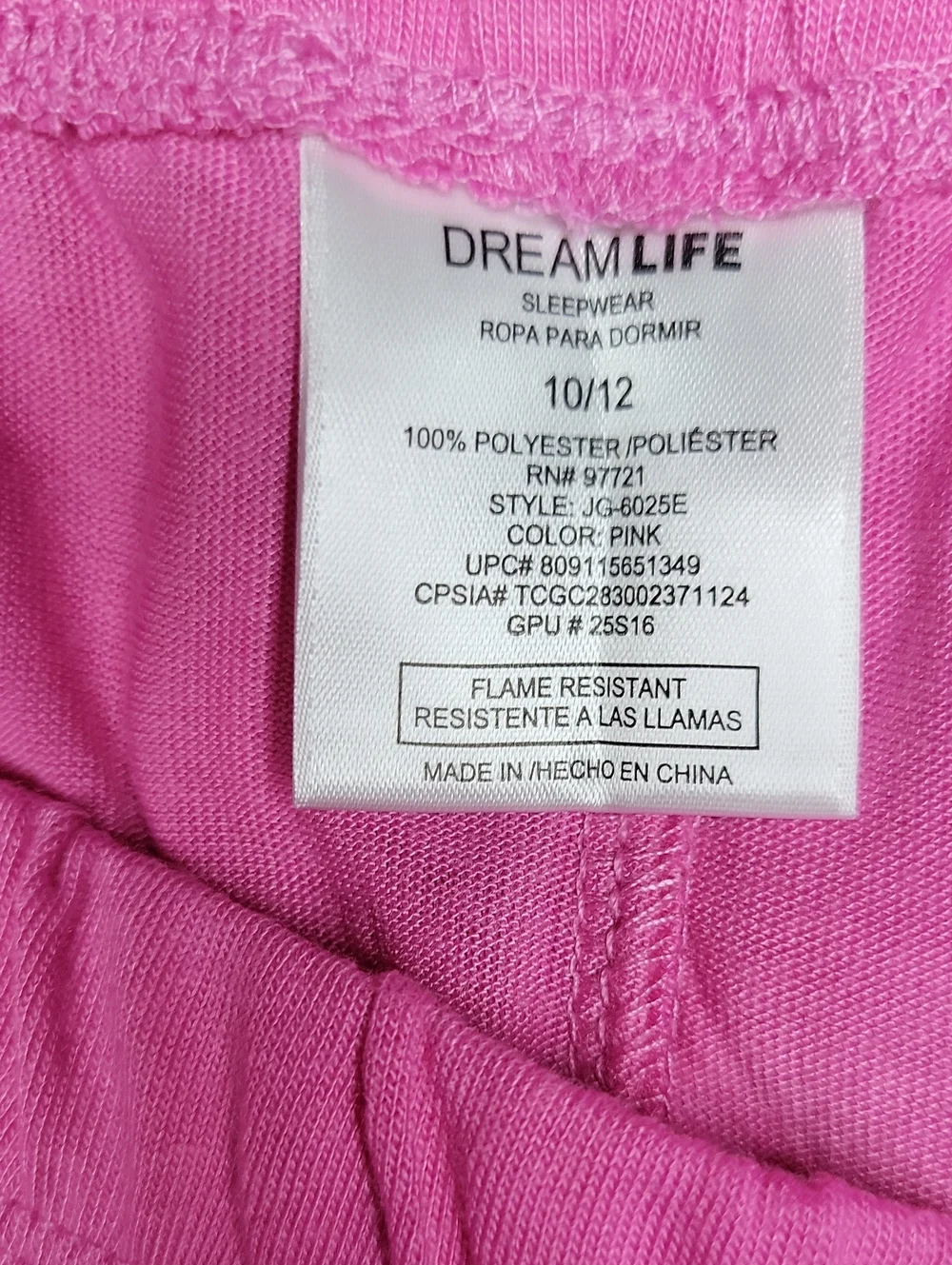 DreamLife Pink 'So Berry Sweet' Girls (3pc.) Pajama Set Size: 10/12
